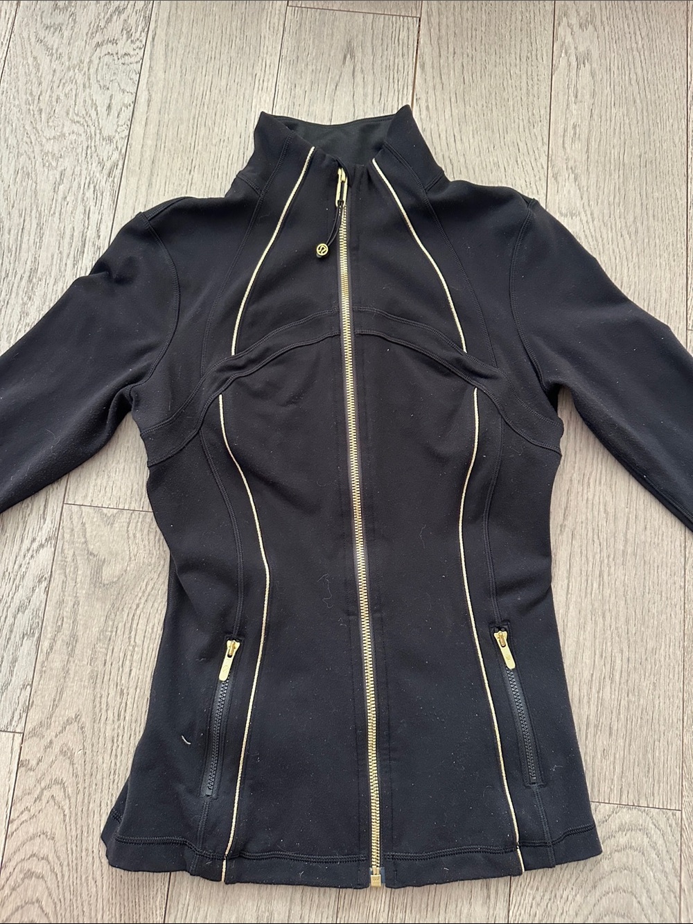 Lululemon Define Jacket Zip-Front Gold Trim and metal
